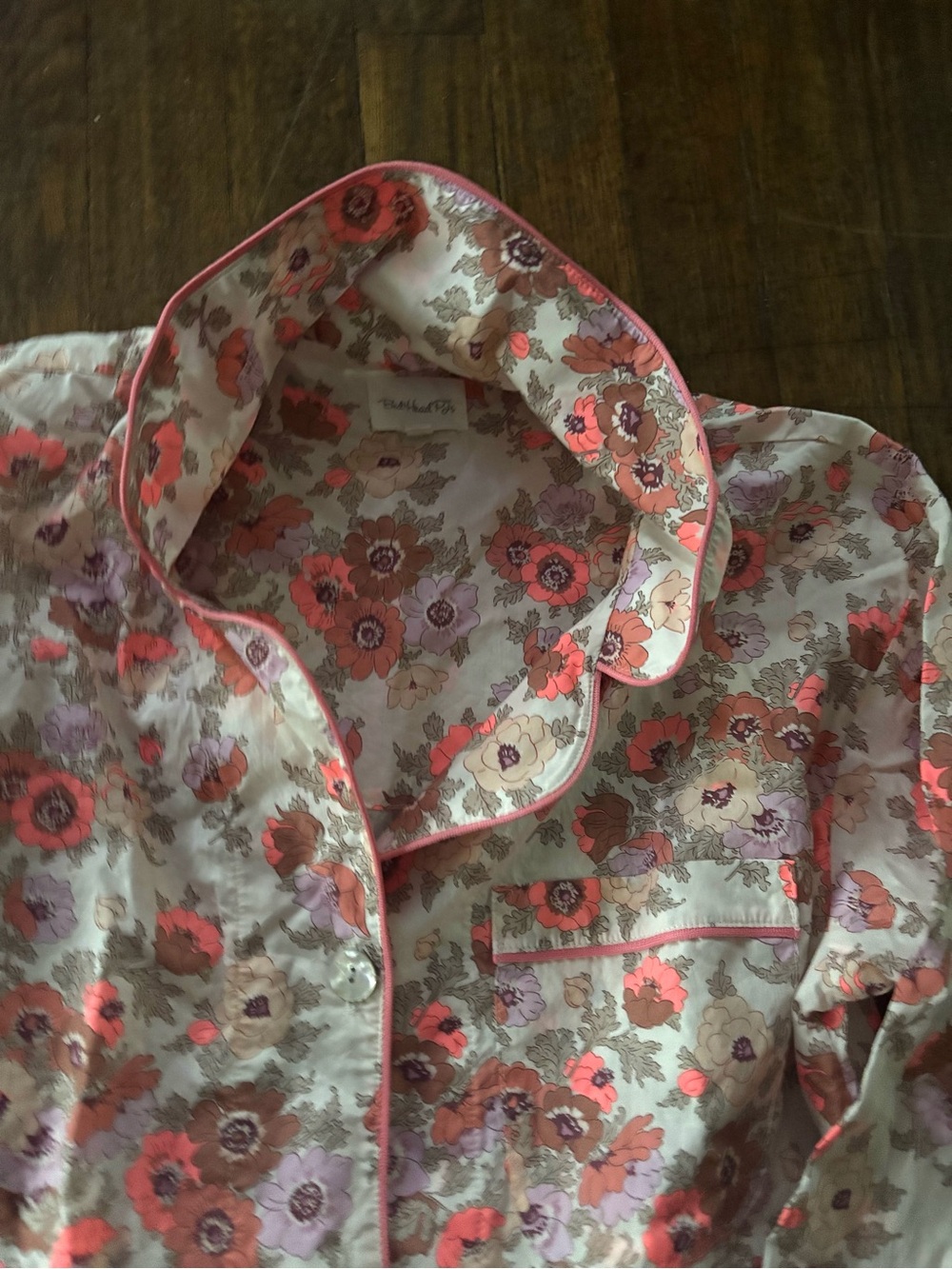 Woman Floral Pink Cotton Pajama Set
